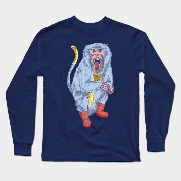 Boots Macaque Long Sleeve T-Shirt by leynard99